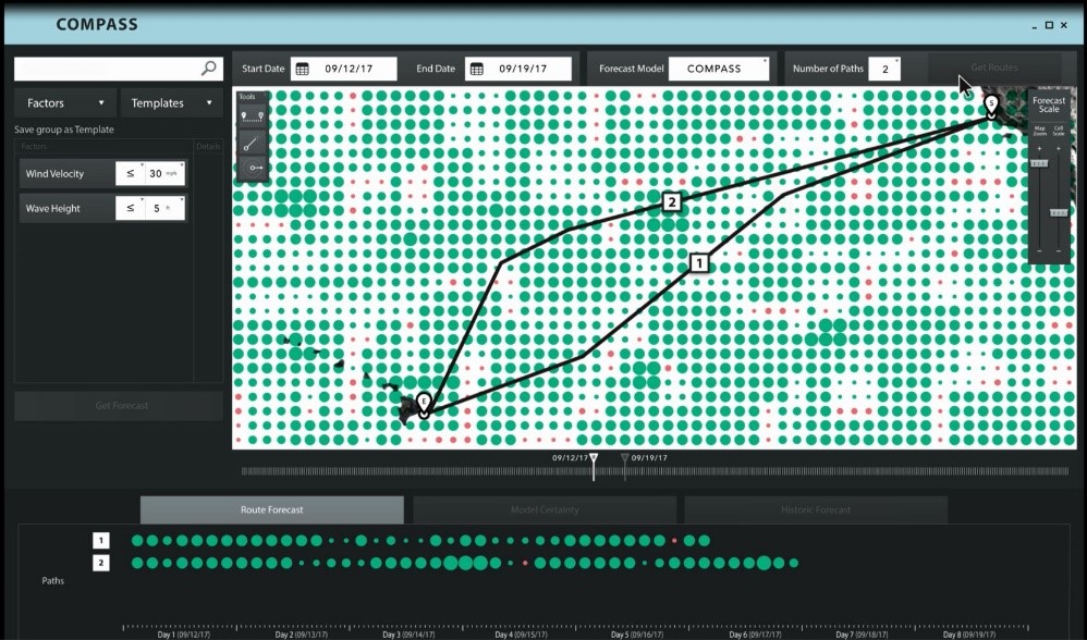 Simulated image of computer screen using Charles River Analytics project COMPASS.