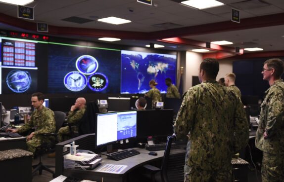 Fleet Cyber Command Sailors Stand Watch in the Fleet Operations Center