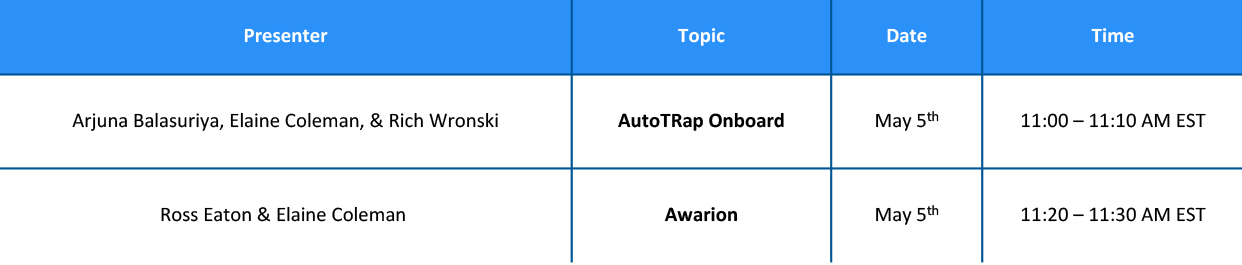 Image of AUVSI event schedule.